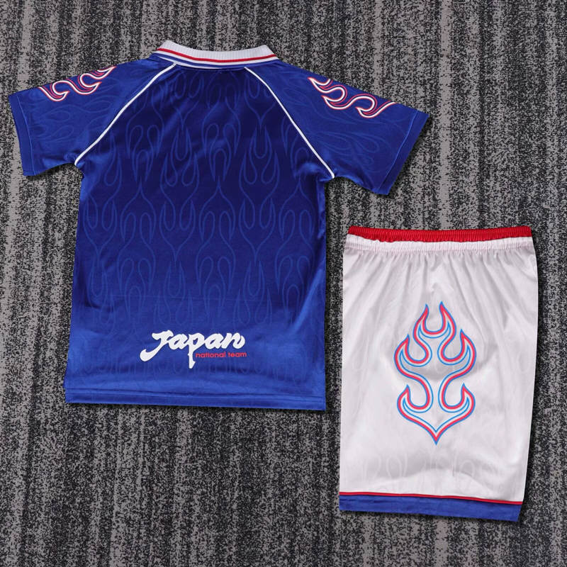 Retro Version 1998 Japan Home Blue Kid/Youth Soccer Uniform-6748