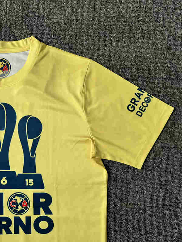 (S-4XL) 2024-2025 Champion Version Club America Yellow Thailand Soccer Jersey AAA-7810