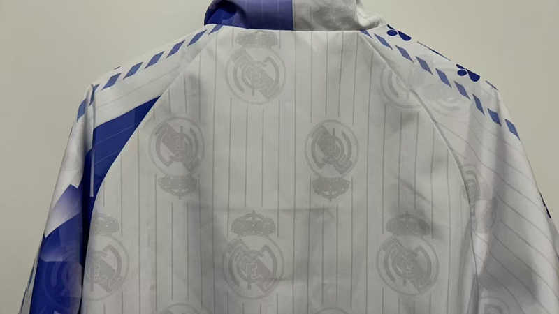 Retro Version 96-97 Real Madrid Purple&White ouble-Sided Wear Thailand Trench Coats-0255