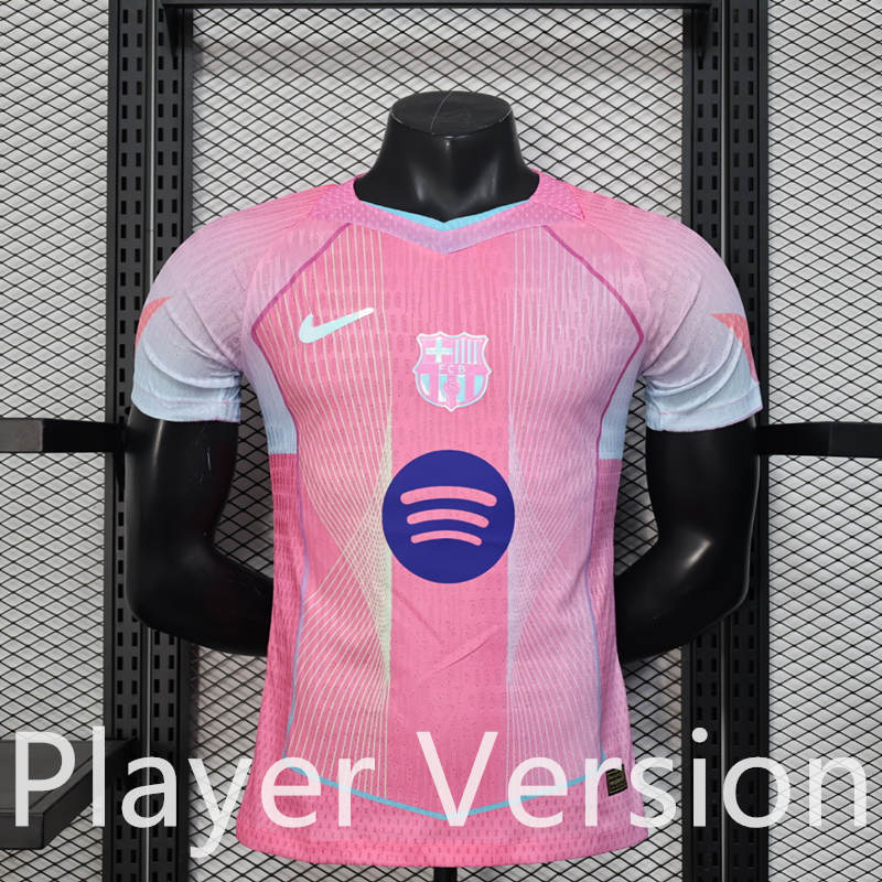 Player version 25-26 Barcelona Pink Thailand Soccer Jersey AAA-888