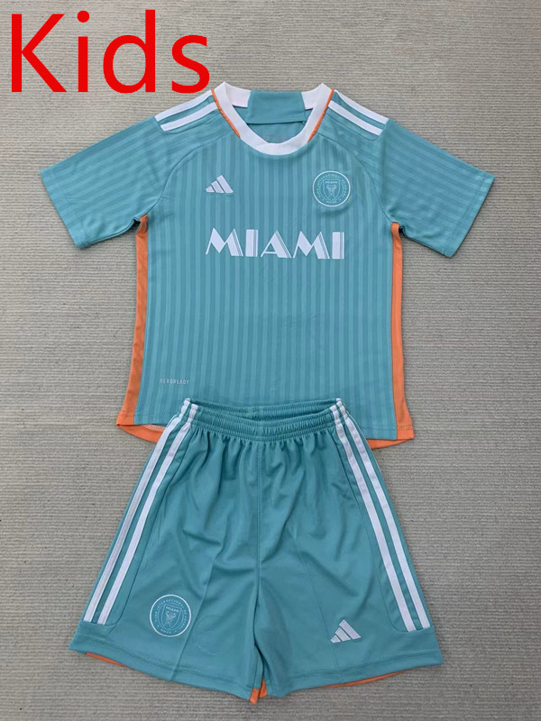 2024-2025 Inter Miami CF 2nd Away Blue Kids/Youth Soccer Uniform-AY