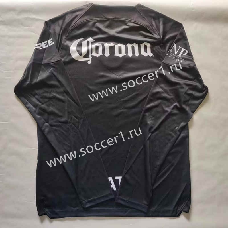 （X-3XL）2023-2024 Club America Goalkeeper Black LS Thailand Soccer Jersey AAA-912