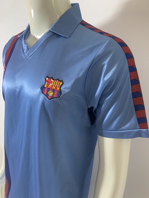 Retro Version 85-91 Barcelona Away Blue Thailand Soccer Jersey AAA-503