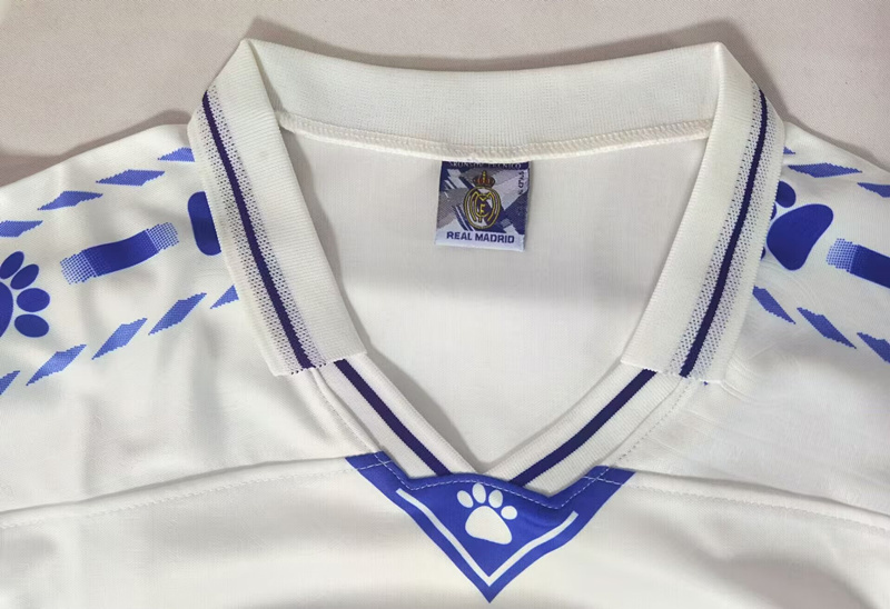 Retro Version 96-97 Real Madrid Home White Thailand Soccer Jersey AAA-503