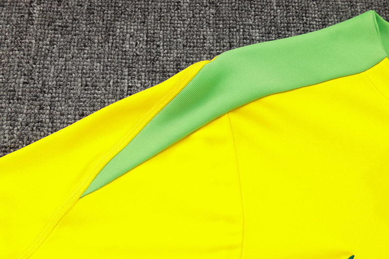 2024-2025 Brazil Yellow Short-sleeved Thailand Soccer Tracksuit-815
