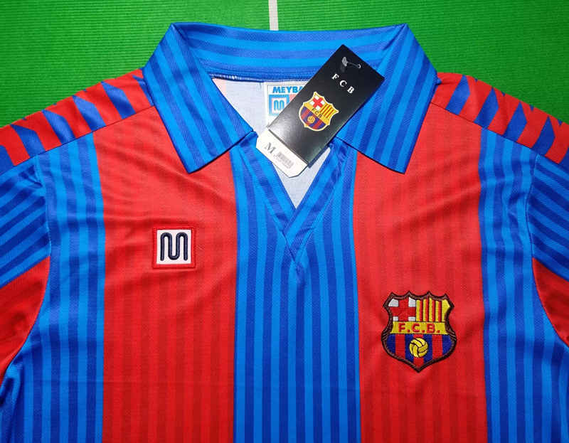 Retro Version 96-97 Barcelona Home Red&Blue Thailand Soccer Jersey AAA-912