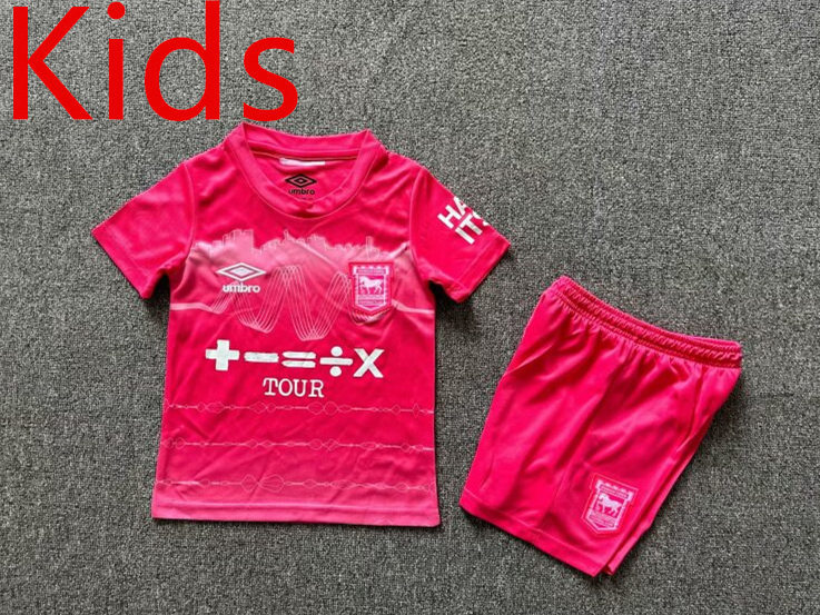 2024-2025 Ipswich Town 2nd Away Pink Kids/Youth Soccer Uniform-7809