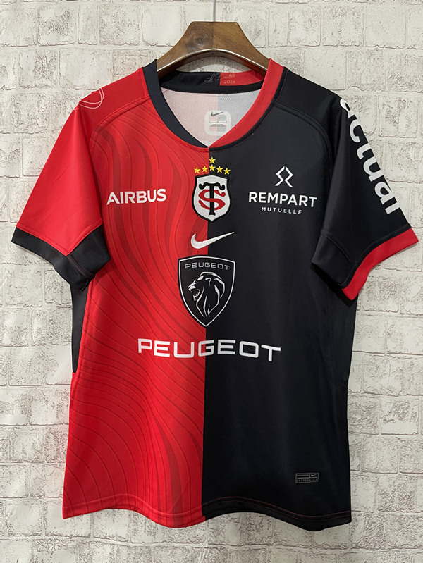 2024 Toulouse Away Red&Black Thailand Rugby Shirt