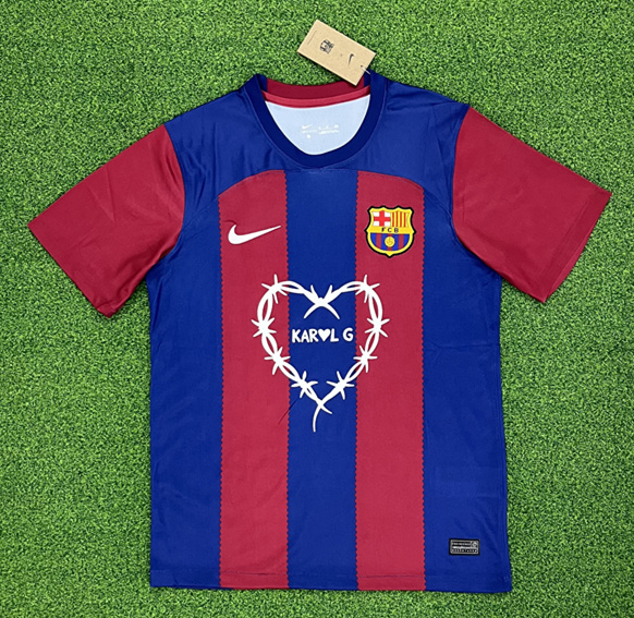 (S-4XL）2024-2025 Barcelona Home Red&Blue Thailand Soccer Jersey AAA-403