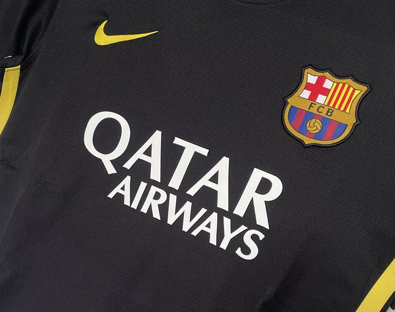 Retro Version 13-14 Barcelona 2nd Away Black Thailand Soccer Jersey AAA-811