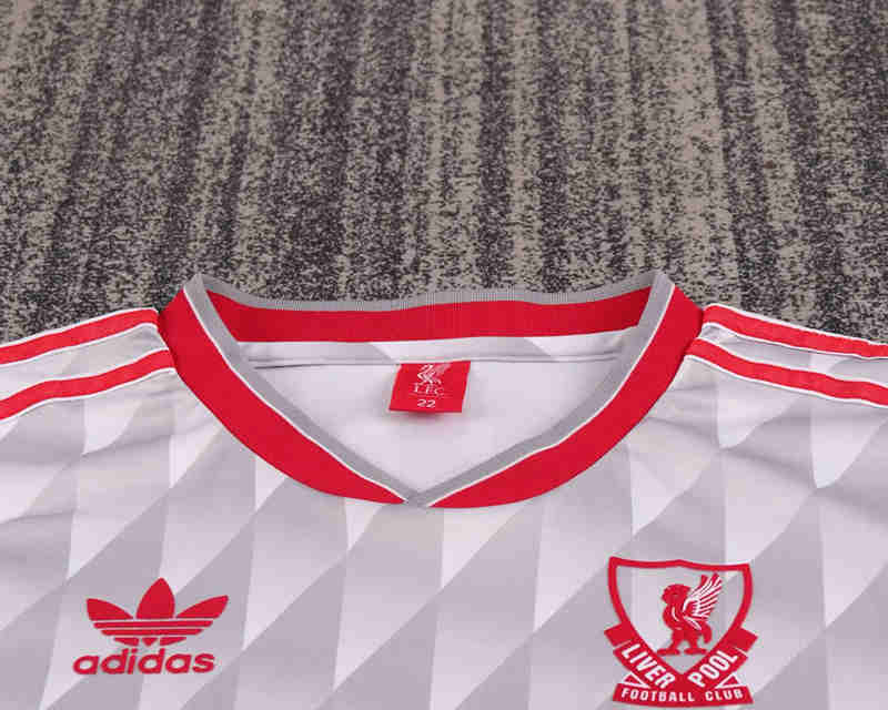 Retro Version 1989-1991 Liverpool Away White Kids/Youth Soccer Uniform-6748
