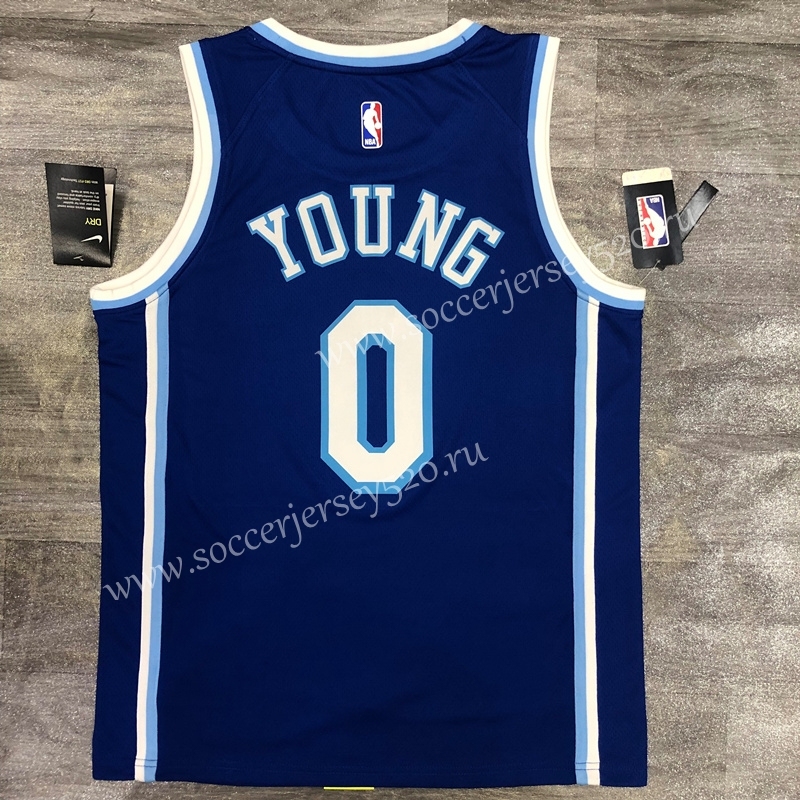Signed Jointly Version Los Angeles Lakers Blue #0 NBA Jersey-311