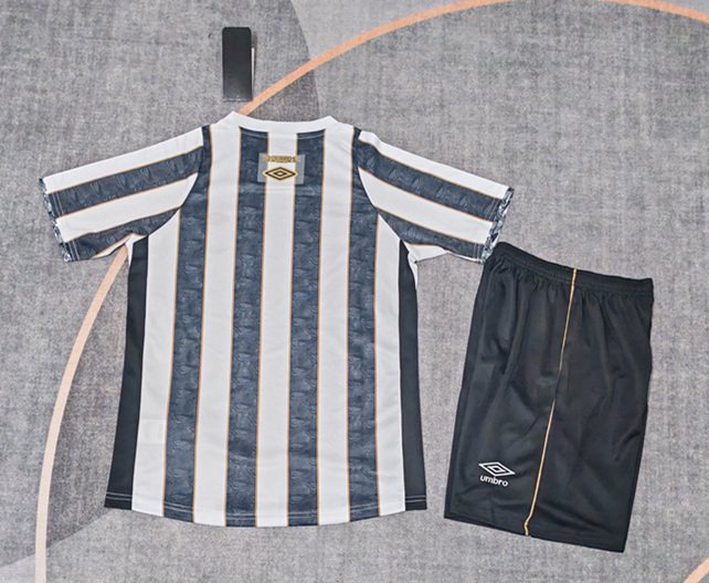 2025-26 Santos FC Away Black&White Kids/Youth Soccer Uniform-9484