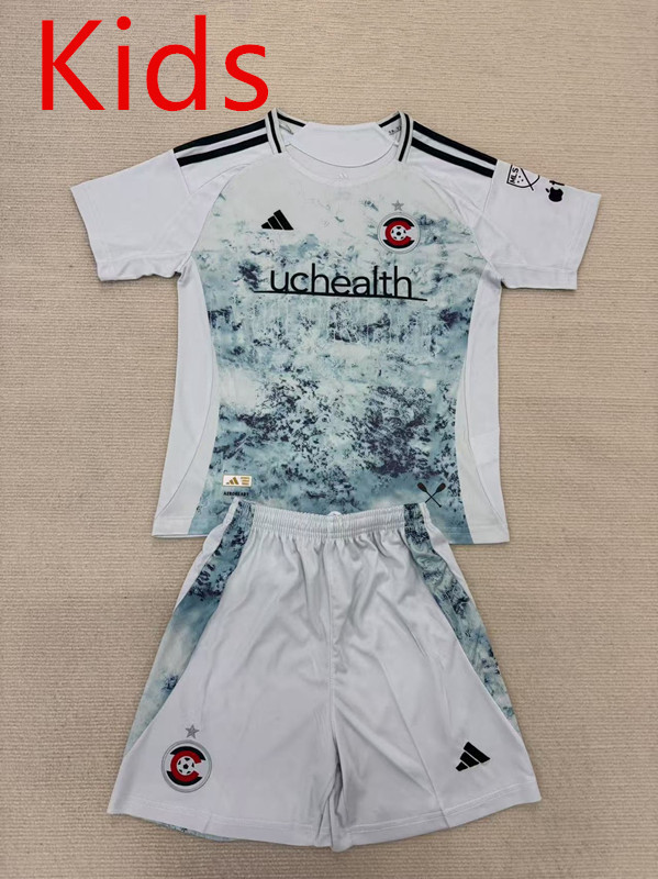 2025-2026 Colorado Rapids Away Gray Kids/Youth Soccer Unifrom-AY