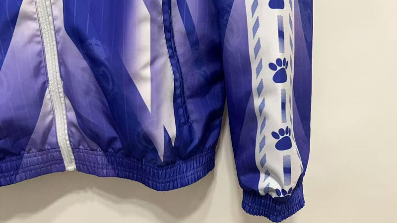Retro Version 96-97 Real Madrid Purple&White ouble-Sided Wear Thailand Trench Coats-0255