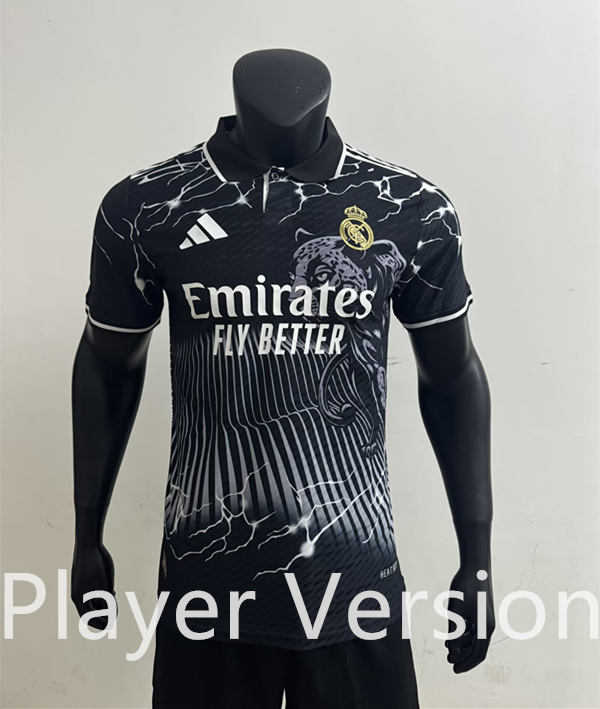Player Version 2025-26 Real Madrid Black Thailand Soccer Jersey AAA-4506