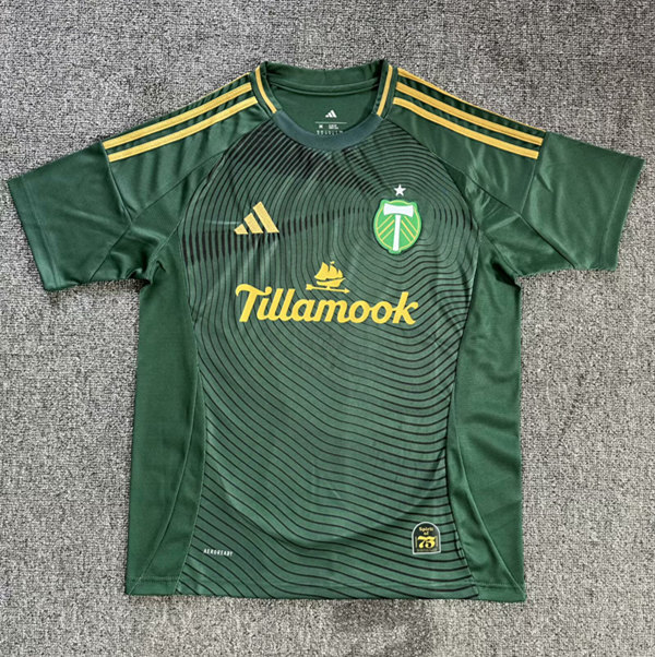 (s-4xl)2025-26 Portland Timbers Home Green Thailand Soccer Jersey AAA-7810
