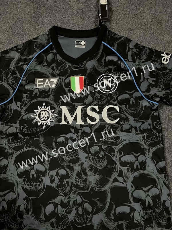 (S-4XL) 2023-2024 Napoli Halloween Black Thailand Soccer Jersey-0485