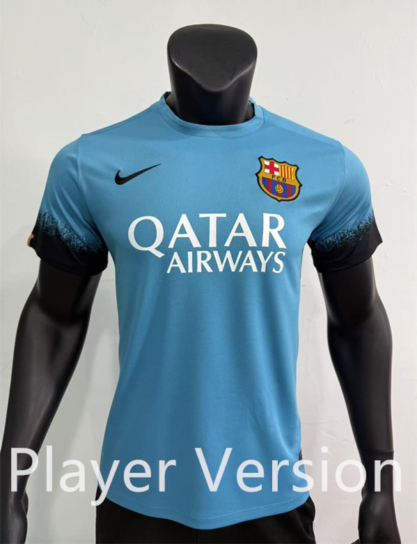 Player Retro Version 2015-2016 Barcelona 2nd Away Blue Thailand Soccer Jersey AAA-1959