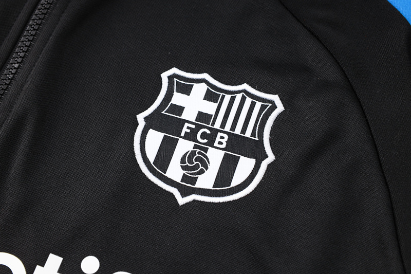 2024-2025 Barcelona Black Thailand Soccer Tracksuit With Hat-815