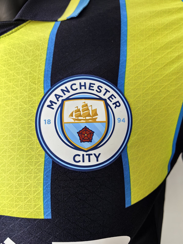 Player Version 2024-2025 Manchester City Away Black&Yellow Thailand Soccer Jersey AAA-807