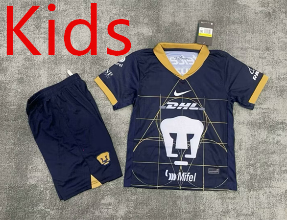 2024-2025 Pumas UNAM Away Royal Blue Kids/Youth Soccer Uniform-2483