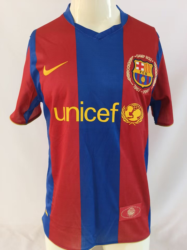 Retro Version 07-08 Barcelona Home Red&Blue Thailand Soccer Jersey AAA-503