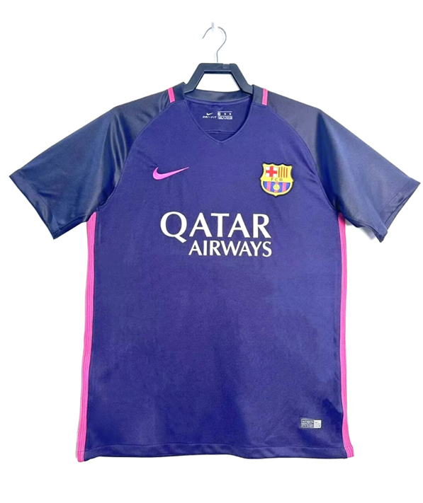 Retro Version 16-17 Barcelona Away Blue&Purple Thailand Soccer Jersey AAA-811