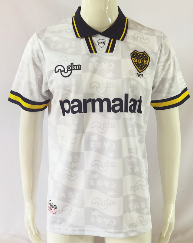 Retro Version 95-96 Boca Juniors Away White Thailand Soccer Jersey AAA-503