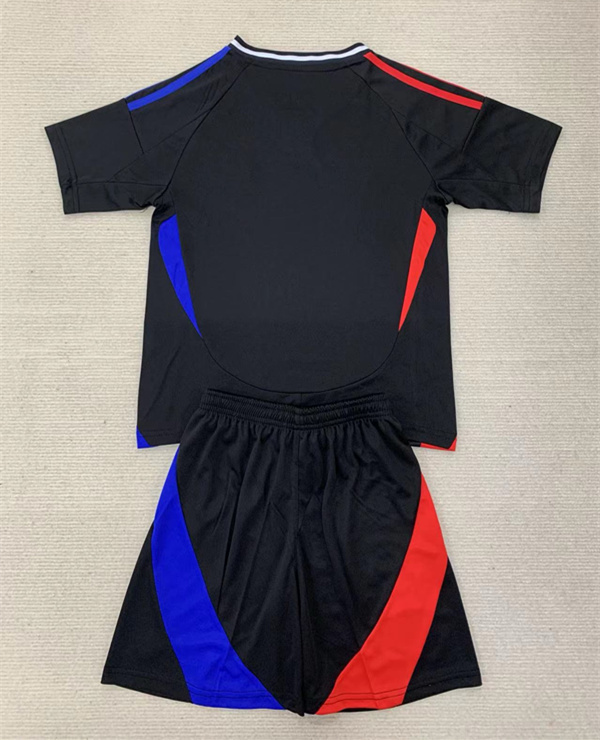 2024-2025 Olympique Lyonnais Away Black Kids/Youth Soccer Uniform-AY