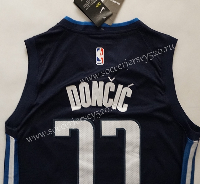 Dallas Mavericks Dark Blue Print #77 NBA Jersey