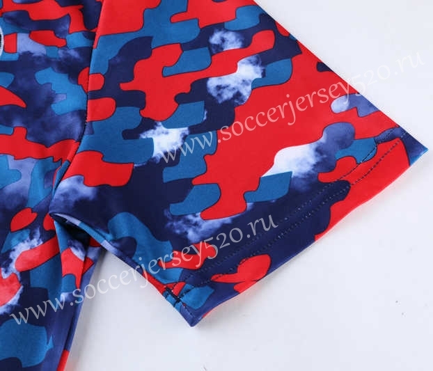 （Cropped trousers）2021-2022 Bayern München Red&Blue Short-sleeved Thailand Soccer Tracksuit-LH