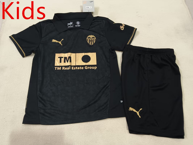 2024-2025 Valencia Away Black Kids/Youth Soccer Unifrom-507