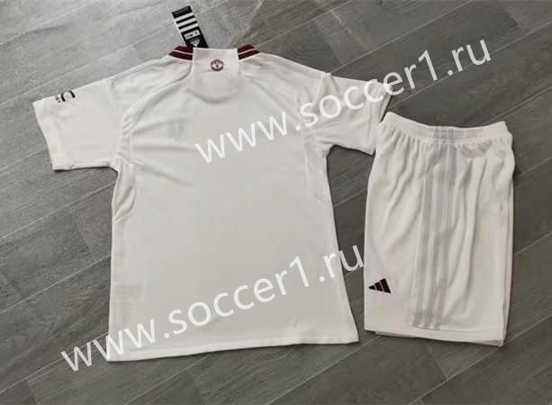 2023-2024 Manchester United 2nd Away White Kids/Youth Soccer Uniform-6486