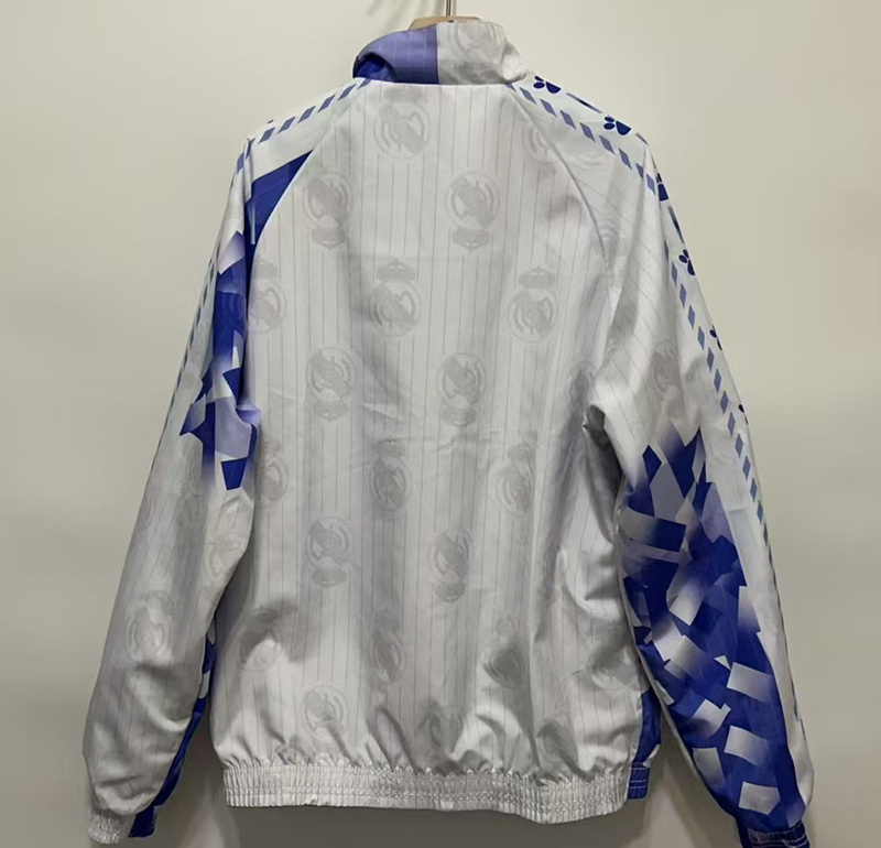 Retro Version 96-97 Real Madrid Purple&White ouble-Sided Wear Thailand Trench Coats-0255