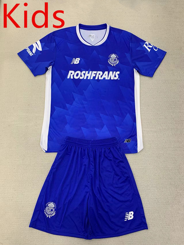 2024-2025 Deportivo Toluca FC 2nd Away Blue Kids/Youth Soccer Uniform-AY