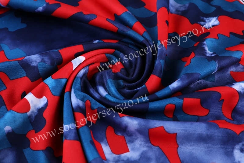 （Cropped trousers）2021-2022 Bayern München Red&Blue Short-sleeved Thailand Soccer Tracksuit-LH