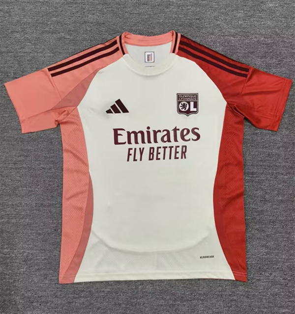 2024-2025 Olympique Lyonnais 2nd Away White Thailand Soccer Jersey AAA-9070