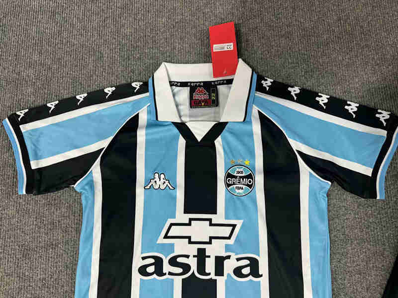 Retro Version 2000 Grêmio FBPA Home Blue&Black Kid/Youth Soccer Uniform-6748