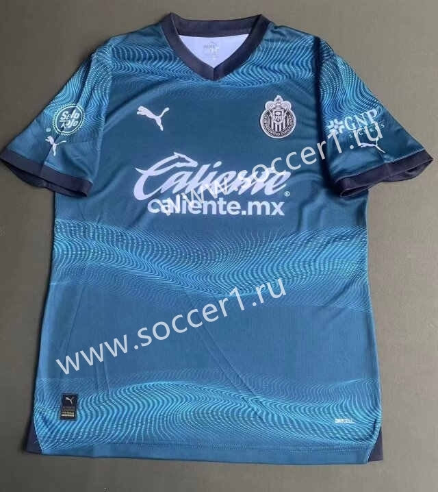 2023-24 Deportivo Guadalajara 2nd Away Blue Thailand Soccer Jersey AAA-912