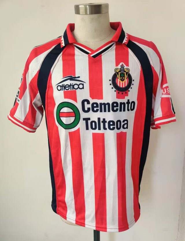Retro Version 99 Deportivo Guadalajara Red&White Thailand Soccer Jersey AAA-912