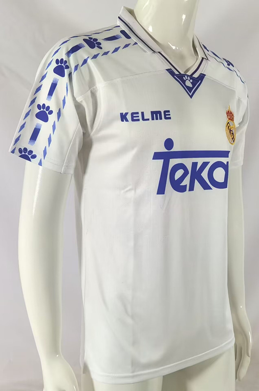 Retro Version 96-97 Real Madrid Home White Thailand Soccer Jersey AAA-503