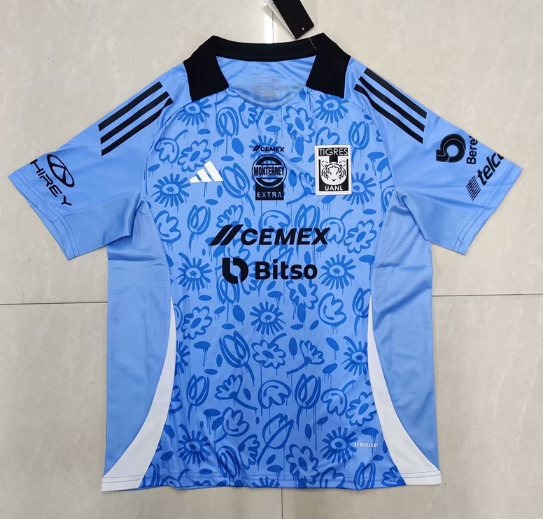 (S-3XL) 2024-2025 Earth Day Version Tigres UANL Blue Thailand Soccer Jersey AAA-912