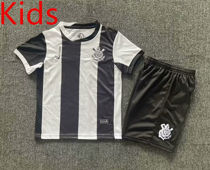 2024-2025 Corinthians 2nd Away Black&White Kids/Youth Soccer Unifrom-2483