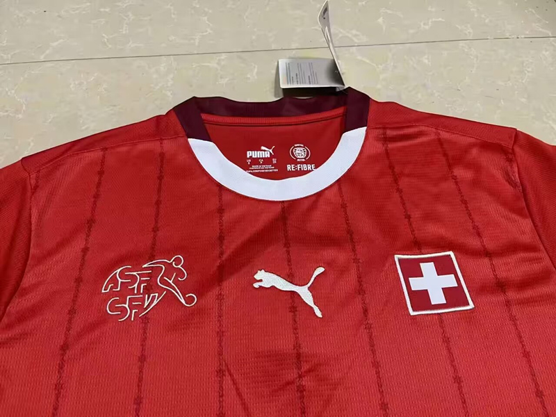 (S-4XL) 2024-2025 Switzerland Home Red Thailand Soccer Jersey AAA-818