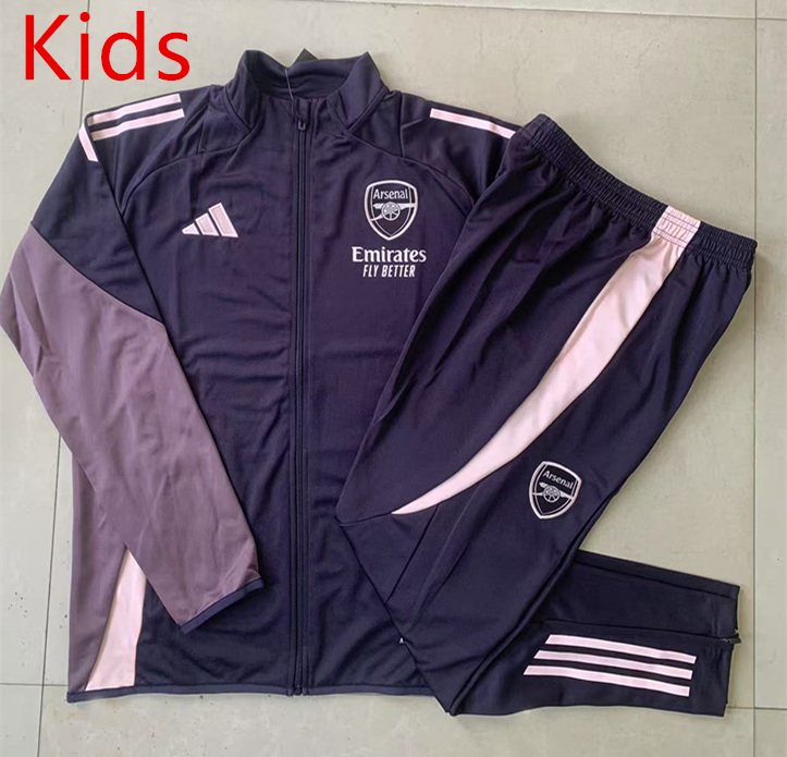 2024-2025 Arsenal Dark Grey Kids/Youth Soccer Jacket Uniform-815