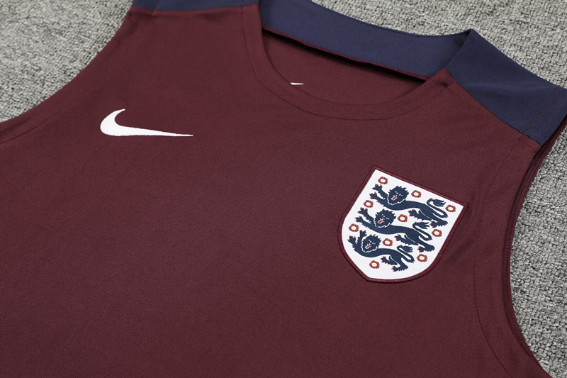2024-2025 England Dark Red Thailand Soccer Vest Uniform-418