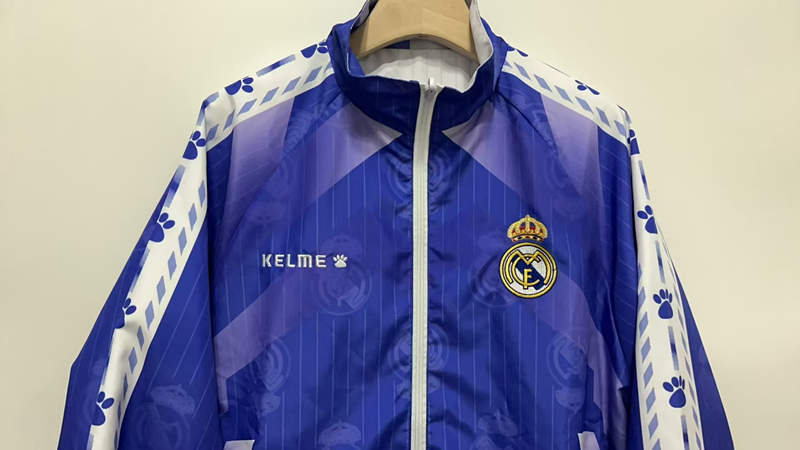 Retro Version 96-97 Real Madrid Purple&White ouble-Sided Wear Thailand Trench Coats-0255