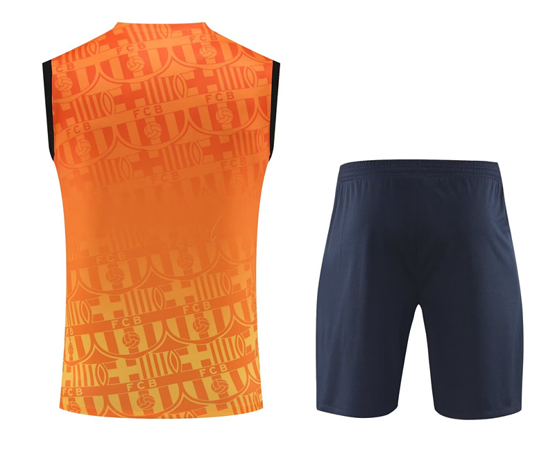2024-2025 Barcelona Orange Thailand Soccer Vest Uniform-418
