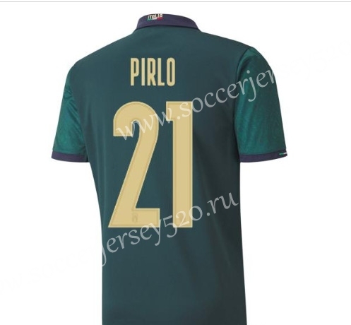 2020 European Cup Italy 2nd Away Green  #21  PIRLO  Thailand Soccer Jersey AAA